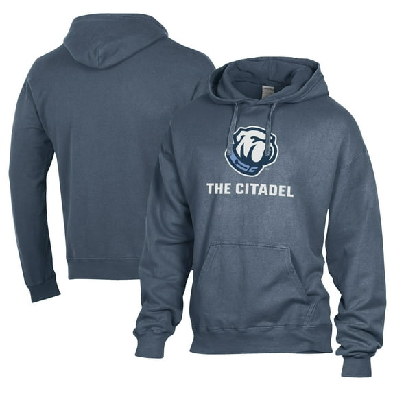 Men's Comfort Wash Navy Citadel Bulldogs Lightweight Fleece Pullover Hoodie