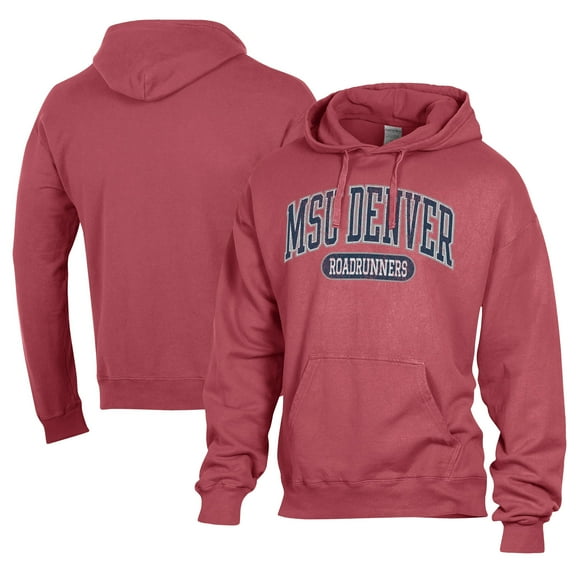 Men's Comfort Wash Red MSU Denver Roadrunners Lightweight Fleece Pullover Hoodie