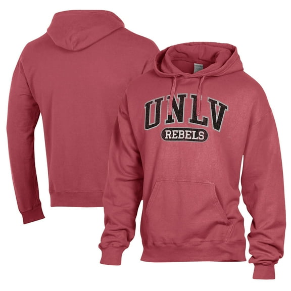 Men's Comfort Wash Scarlet UNLV Rebels Lightweight Fleece Pullover Hoodie