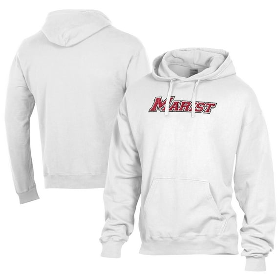 Men's Comfort Wash White Marist Red Foxes Lightweight Fleece Pullover Hoodie