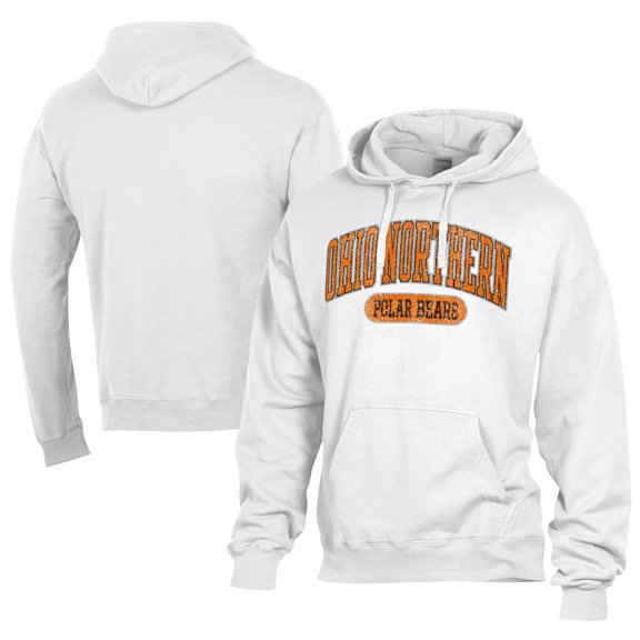 Men's Comfort Wash  White Ohio Northern Polar Bears Lightweight Fleece Pullover Hoodie