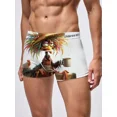 thumbnail image 1 of Men's Comfort White Animal Print Boxers Soft Underwear with Patterns, 1 of 5