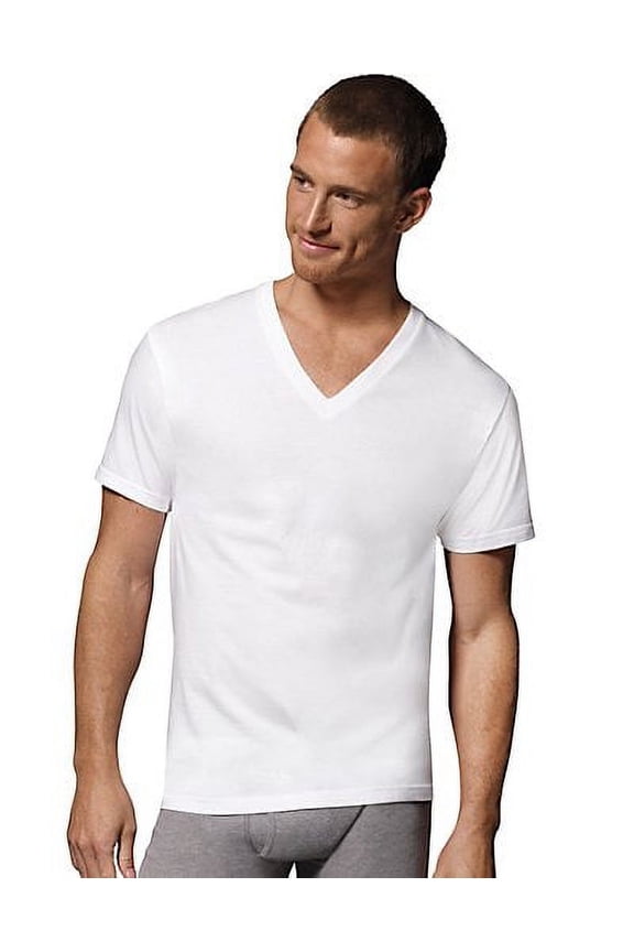 Men's ComfortBlend White V-Necks Shirts, 3 Pack