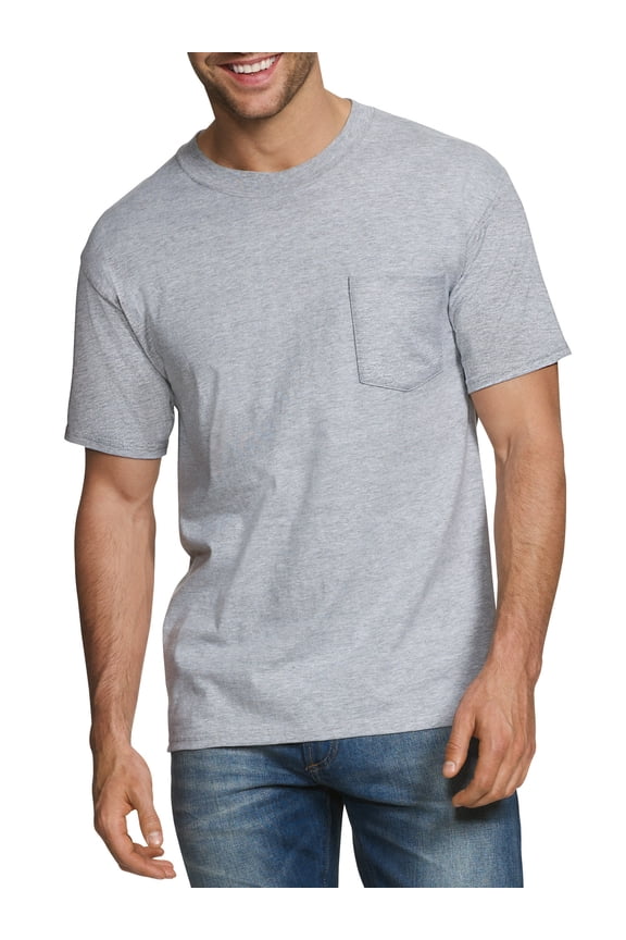 Men's ComfortSoft Assorted Colors Tagless Pocket T's, 5 Pack