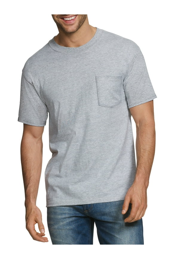 Men's ComfortSoft Assorted Colors Tagless Pocket T's, 5 Pack