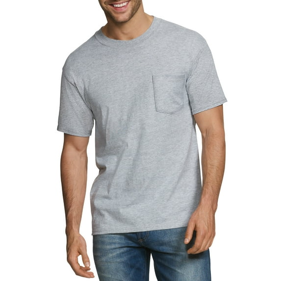 Men's ComfortSoft Assorted Colors Tagless Pocket T's, 5 Pack