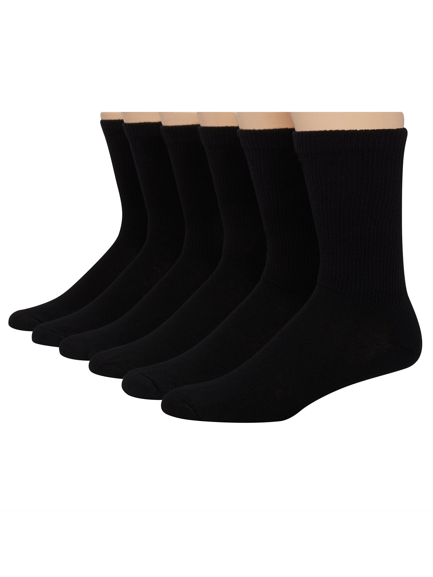 Men's ComfortSoft Cushion Crew Socks, 6 Pack - Walmart.com