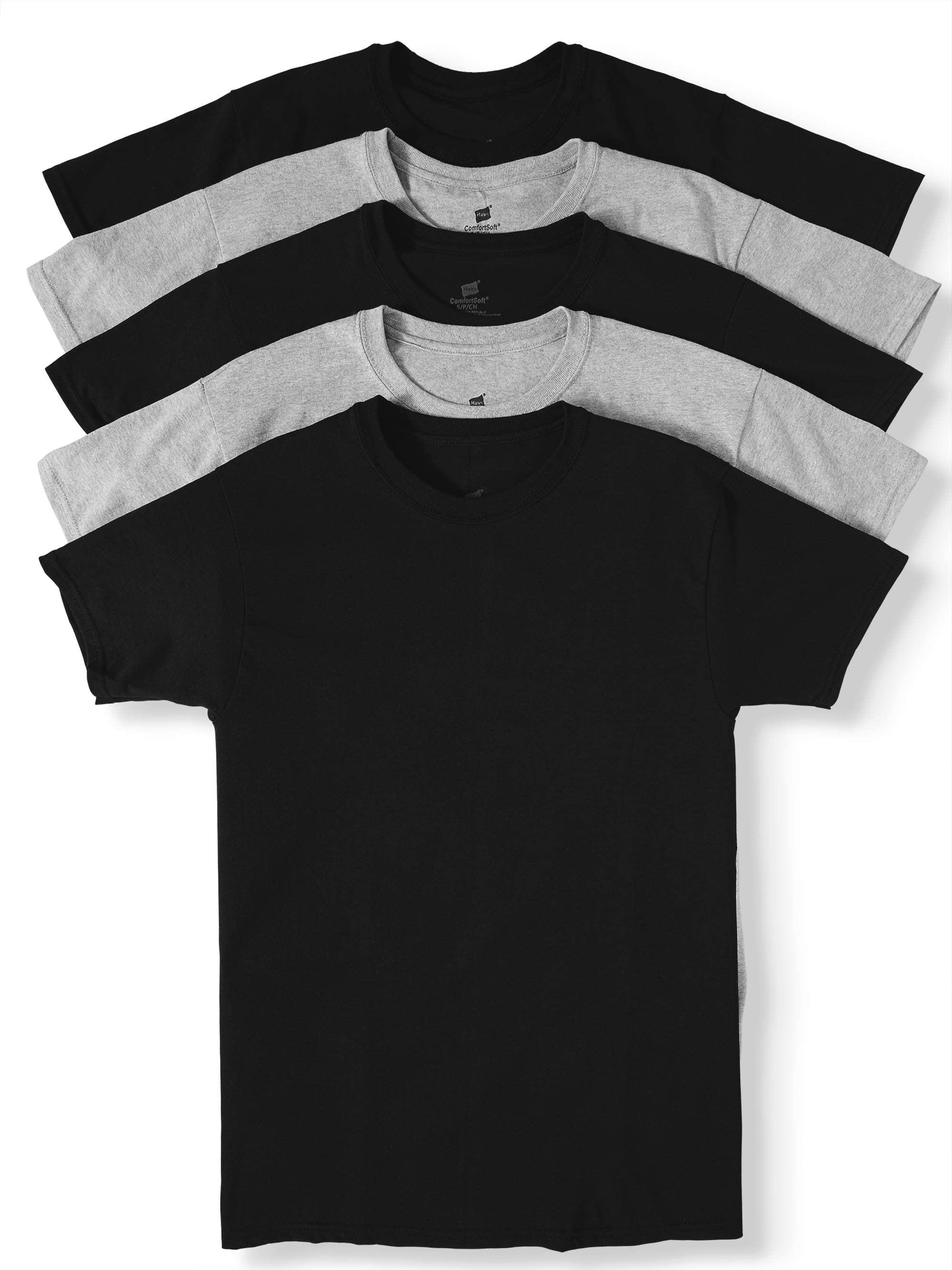 Hanes Men's ComfortSoft Tagless Crewneck T-Shirt 6-Pack Assorted L