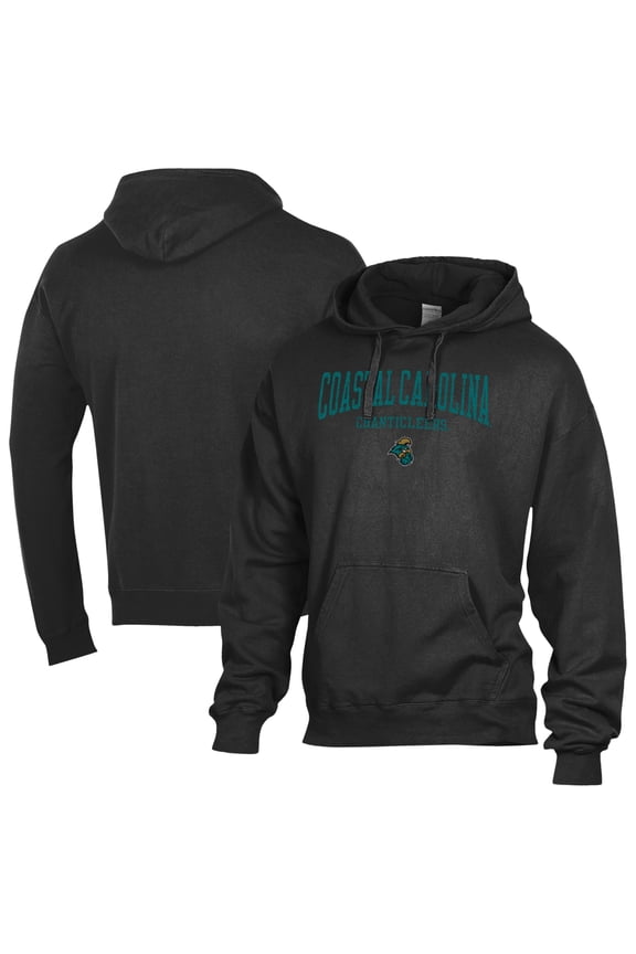 Men's ComfortWash Black Coastal Carolina Chanticleers Fleece Hoodie