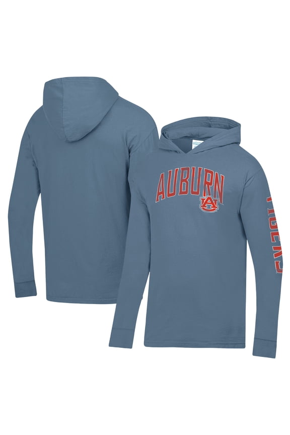 Men's ComfortWash  Blue Auburn Tigers Long Sleeve Hooded T-Shirt