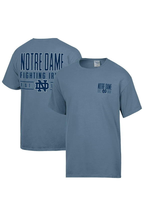 Men's ComfortWash Blue Notre Dame Fighting Irish Big Name T-Shirt