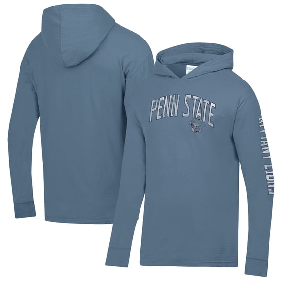 Men's ComfortWash  Blue Penn State Nittany Lions Long Sleeve Hooded T-Shirt