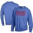 thumbnail image 1 of Men's ComfortWash Blue University of Detroit Mercy Titans Stack Garment Dyed Crewneck Pullover Sweatshirt, 1 of 3