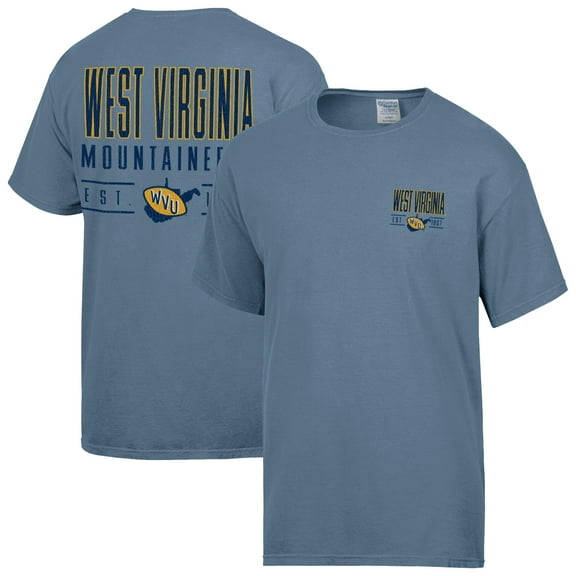 Men's ComfortWash Blue West Virginia Mountaineers Big Name T-Shirt