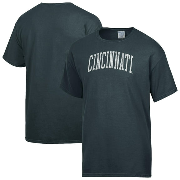 Men's-ComfortWash  Charcoal Cincinnati Bearcats Distressed Arch T-Shirt