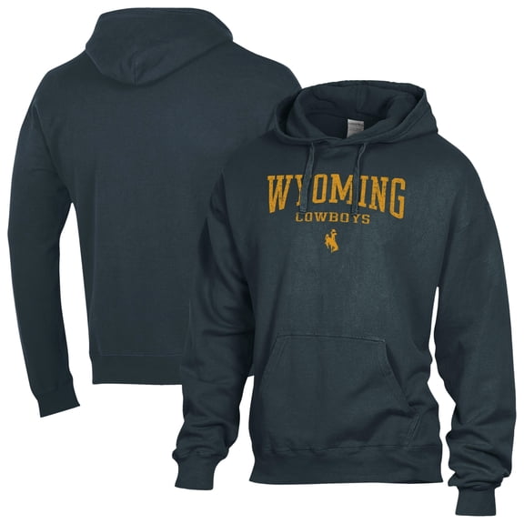 Men's ComfortWash Charcoal Wyoming Cowboys Fleece Hoodie