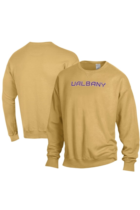 Men's ComfortWash Gold Albany Great Danes Garment Dyed Fleece Crewneck Pullover Sweatshirt