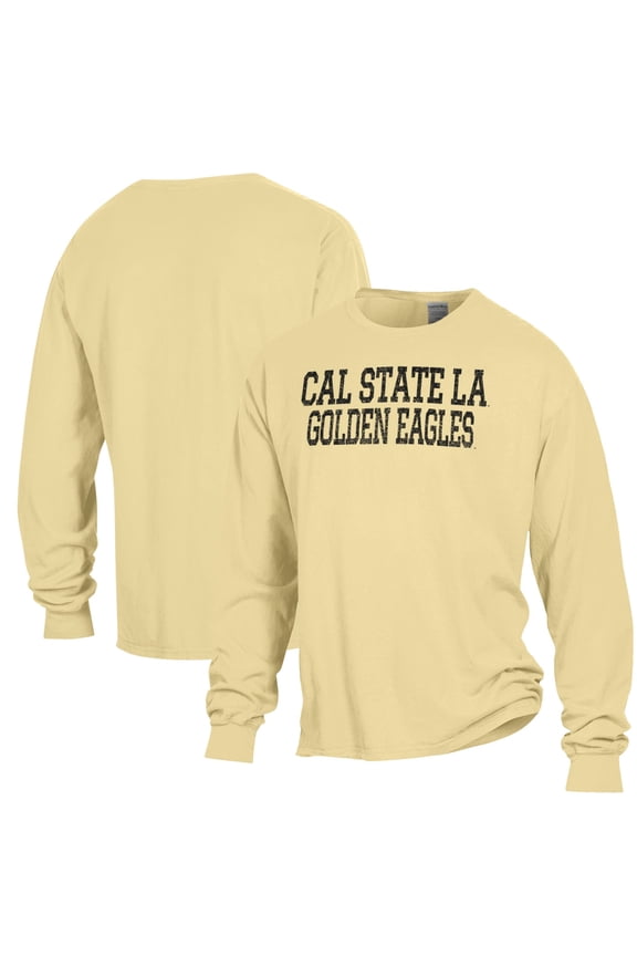 Men's ComfortWash Gold Cal State L.A. Golden Eagles Stack Garment Dyed Long Sleeve T-Shirt