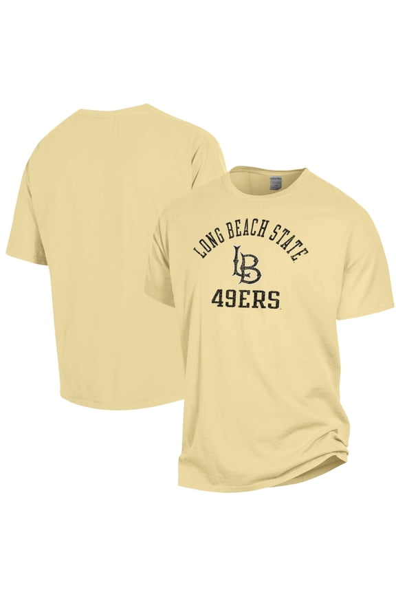 Gold Cal State Long Beach The Beach Arch Logo Garment Dyed T-Shirt