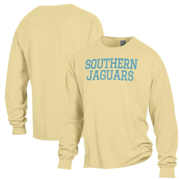 Men's ComfortWash Gold Southern University Jaguars Garment Dyed Long Sleeve T-Shirt