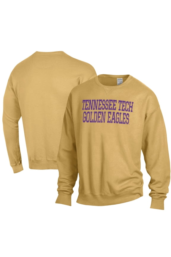 Men's ComfortWash Gold Tennessee Tech Golden Eagles Garment Dyed Fleece Crewneck Pullover Sweatshirt