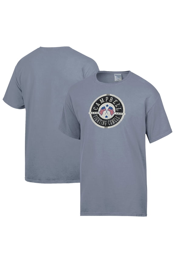 Men's ComfortWash Gray Campbell Fighting Camels Flag T-Shirt