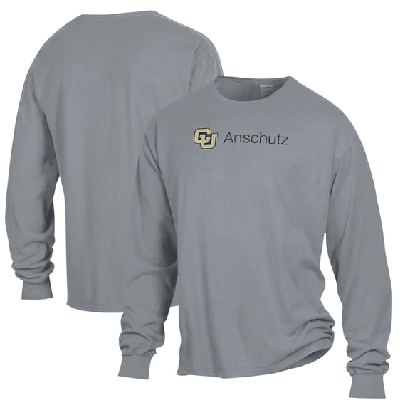 Men's ComfortWash Gray Colorado Anschutz Medical Campus Garment Washed Long Sleeve T-Shirt