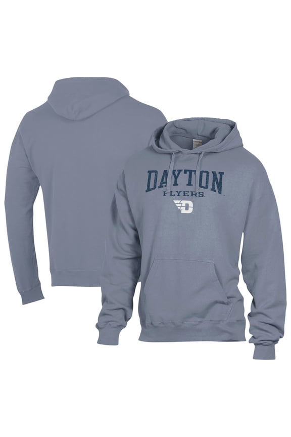 Men's ComfortWash  Gray Dayton Flyers Fleece Hoodie