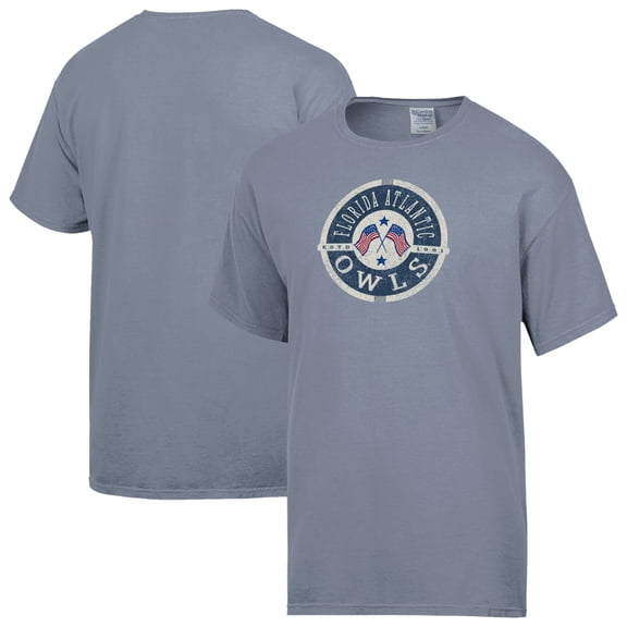 Men's ComfortWash Gray Florida Atlantic Owls Flag T-Shirt