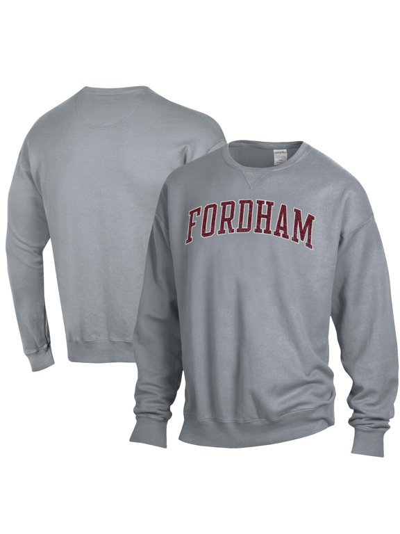 Men's ComfortWash Gray Fordham Rams Garment Dyed Fleece Crewneck Pullover Sweatshirt