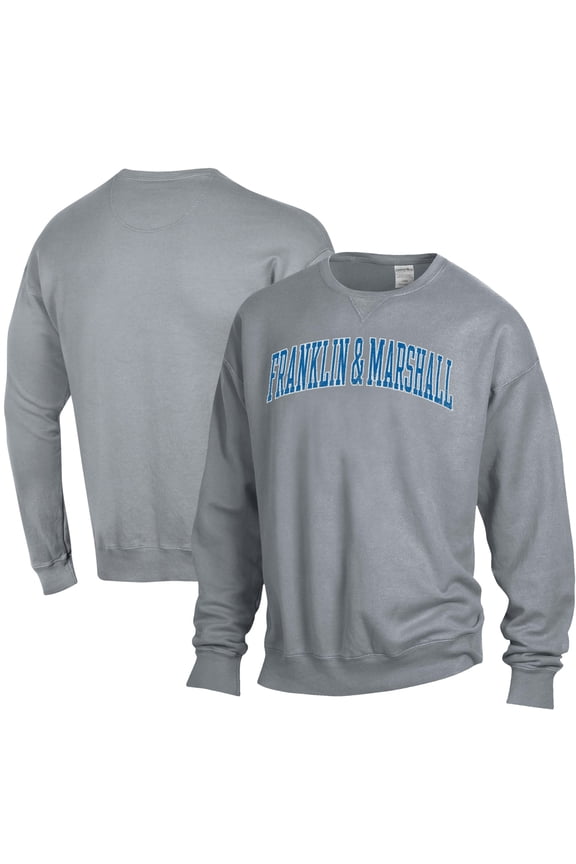 Men's ComfortWash Gray Franklin & Marshall Diplomats Garment Dyed Pullover Sweatshirt
