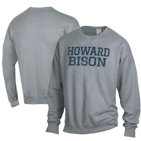Men's ComfortWash Gray Howard Bison Garment Dyed Fleece Crewneck Pullover Sweatshirt