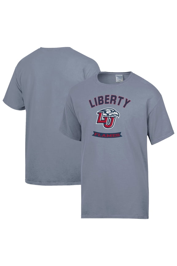 Men's ComfortWash Gray Liberty Flames Banner T-Shirt