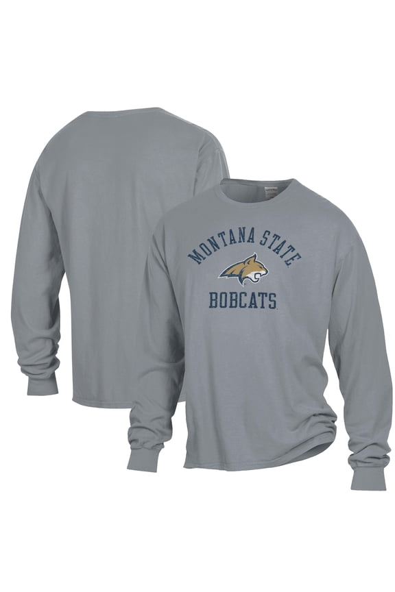 Men's ComfortWash Gray Montana State Bobcats Garment Dyed Long Sleeve T-Shirt