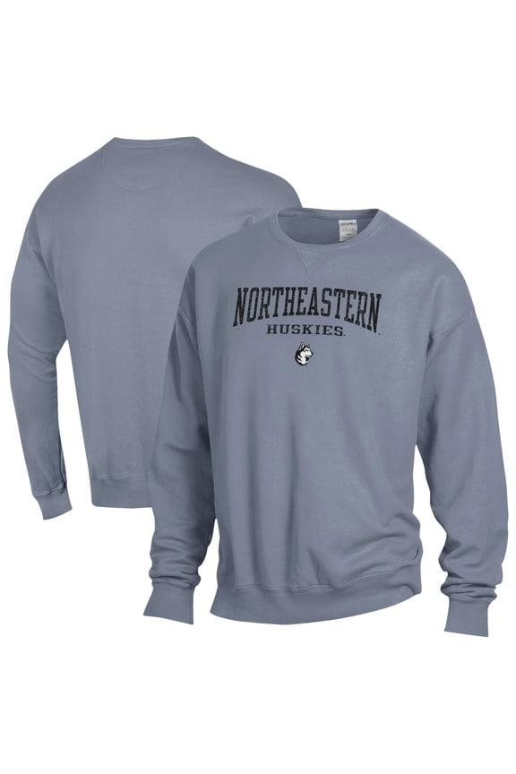 Men's ComfortWash Gray Northeastern Huskies Fleece Sweatshirt
