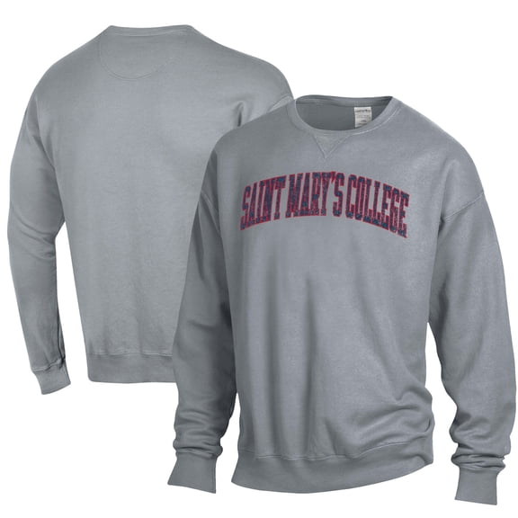 Men's ComfortWash Gray Saint Mary's Gaels Garment Dyed Fleece Crewneck Pullover Sweatshirt