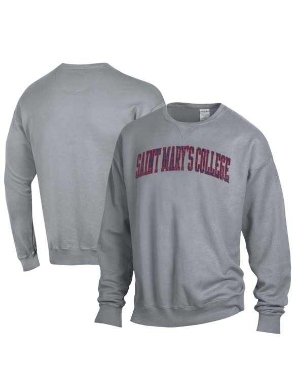 Men's ComfortWash Gray Saint Mary's Gaels Garment Dyed Fleece Crewneck Pullover Sweatshirt