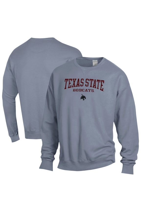 Men's ComfortWash Gray Texas State Bobcats Fleece Sweatshirt