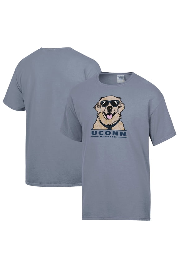 Men's ComfortWash Gray UConn Huskies Dog T-Shirt