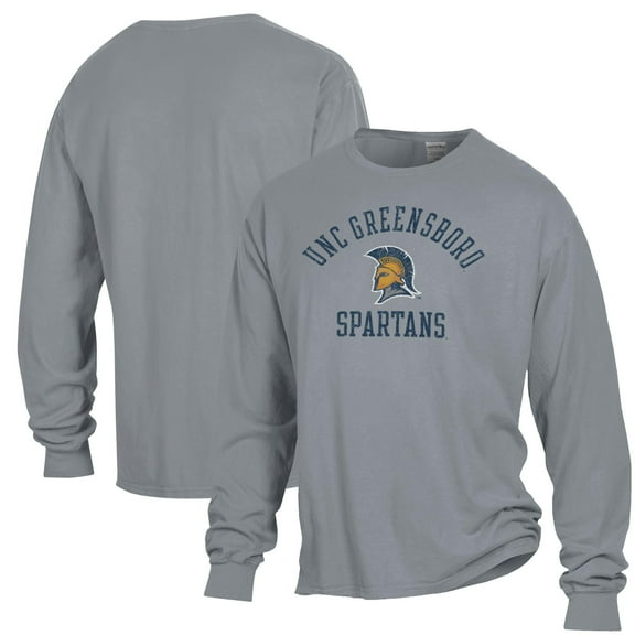 Men's ComfortWash Gray UNCG Spartans Garment Dyed Long Sleeve T-Shirt