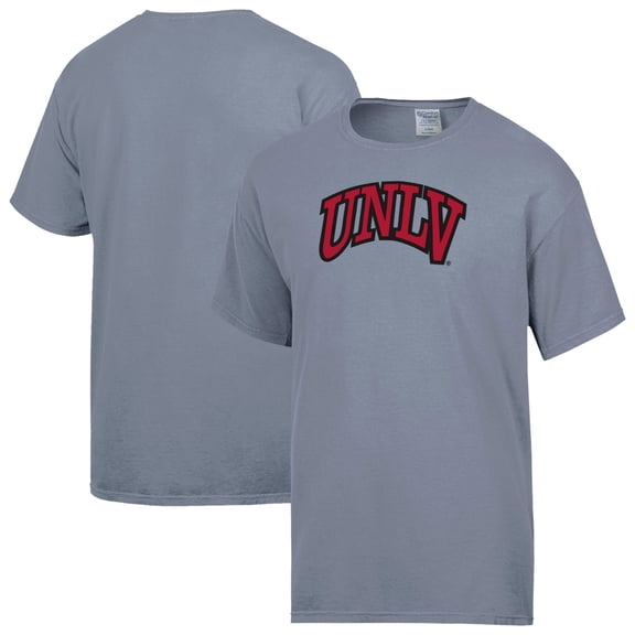 Men's ComfortWash Gray UNLV Rebels Logo Over Stacked T-Shirt