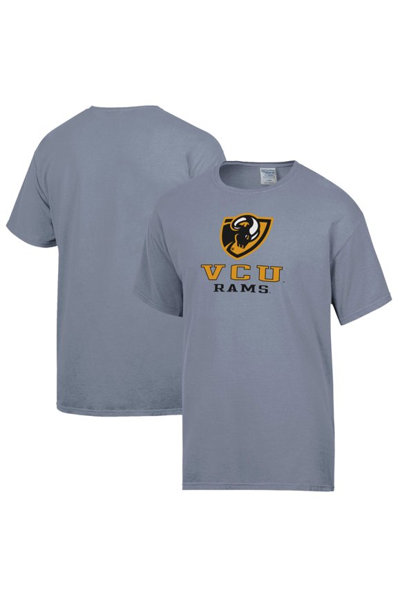 Men's ComfortWash Gray VCU Rams Logo Over Stacked T-Shirt