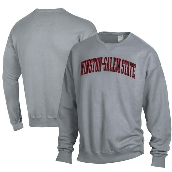 Men's ComfortWash Gray Winston-Salem State Rams Garment Dyed Fleece Crewneck Pullover Sweatshirt