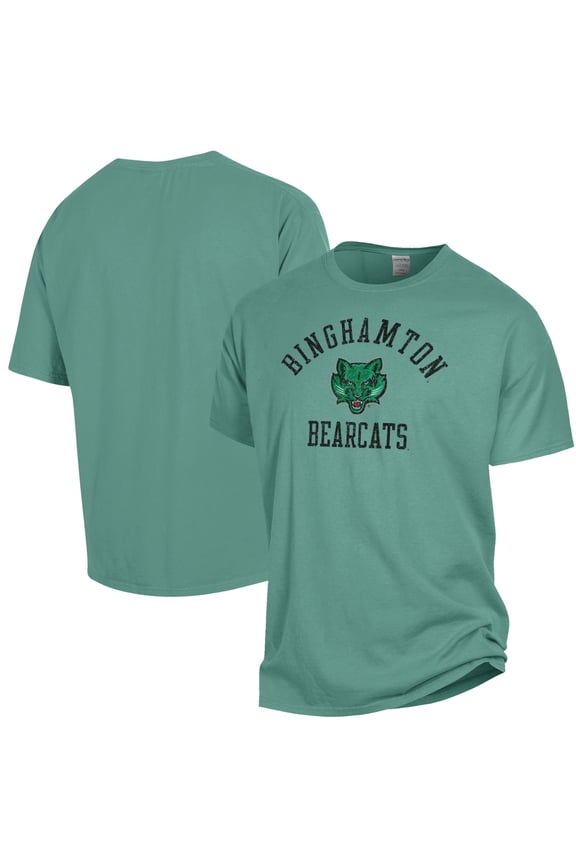 Men's ComfortWash Green Binghamton Bearcats Arch Logo Garment Dyed T-Shirt
