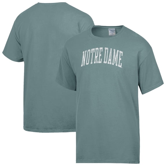 Men's-ComfortWash Green Notre Dame Fighting Irish Distressed Arch T-Shirt