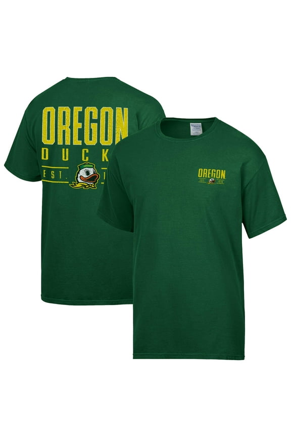 Men's ComfortWash Green Oregon Ducks Big Name T-Shirt