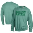thumbnail image 1 of Men's ComfortWash Green Wright State Raiders Stack Garment Dyed Crewneck Pullover Sweatshirt, 1 of 3