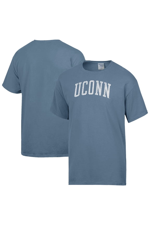 Men's-ComfortWash  Heather Blue UConn Huskies Distressed Arch T-Shirt