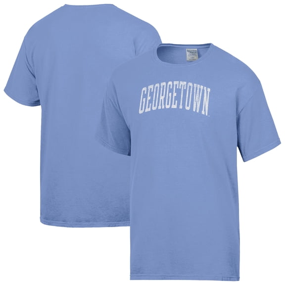 Men's-ComfortWash Light Blue Georgetown Hoyas Distressed Arch T-Shirt