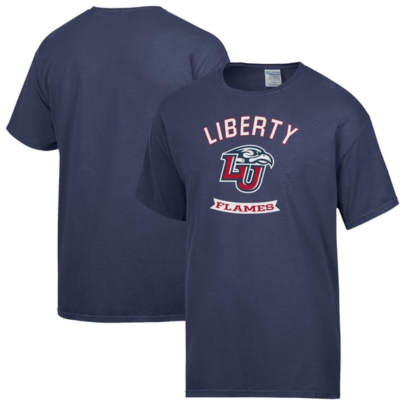 Men's ComfortWash Navy Liberty Flames Banner T-Shirt